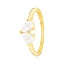 Sterling Silver 925 Ring Golden Plated Embedded With White Zircon