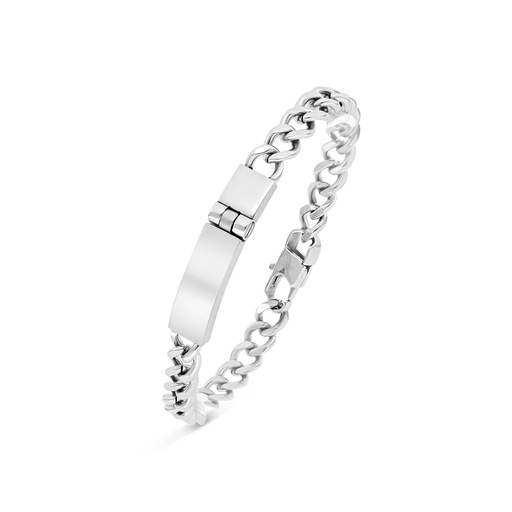 [BRC0900000000A049] Stainless Steel Bracelet, Rhodium Plated For Men 304L