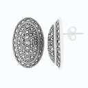 Sterling Silver 925 Earring Embedded With Marcasite Stones