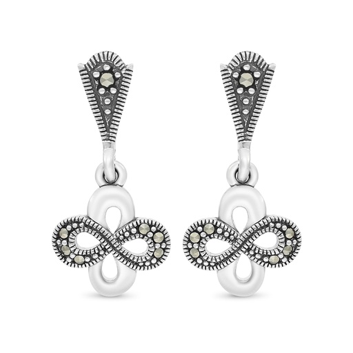 [EAR04MAR00000A161] Sterling Silver 925 Earring Embedded With Marcasite Stones