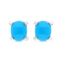 Sterling Silver 925 Earring Embedded With Natural Processed Turquoise
