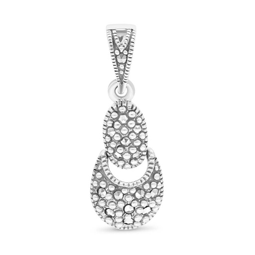 [PND04MAR00000A154] Sterling Silver 925 Pendant Embedded With Marcasite Stones