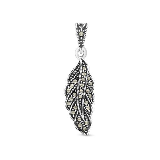 [PND04MAR00000A192] Sterling Silver 925 Pendant Embedded With Marcasite Stones