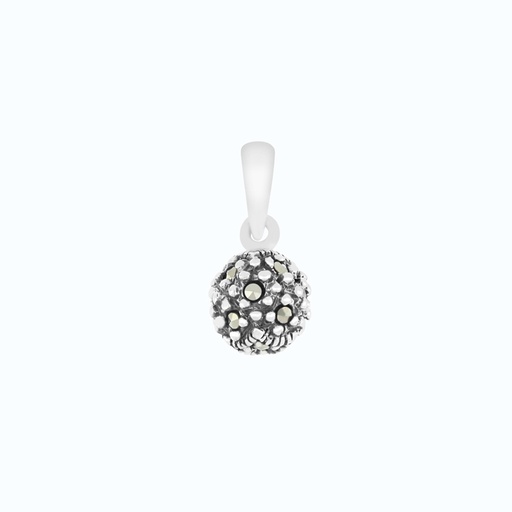 [PND04MAR00000A200] Sterling Silver 925 Pendant Embedded With Marcasite Stones