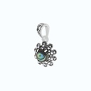 Sterling Silver 925 Pendant Embedded With Natural Blue Shell And Marcasite Stones