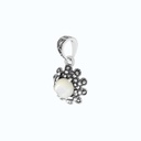 Sterling Silver 925 Pendant Embedded With Natural White Shell And Marcasite Stones