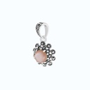 Sterling Silver 925 Pendant Embedded With Natural Pink Shell And Marcasite Stones