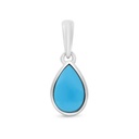 Sterling Silver 925 Pendant Embedded With Natural Processed Turquoise