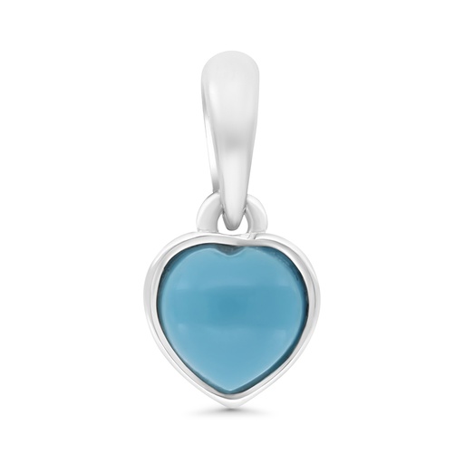 [PND0400000TRQA437] Sterling Silver 925 Pendant Embedded With Natural Processed Turquoise