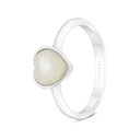 Sterling Silver 925 Ring Embedded With Natural White Shell