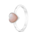 Sterling Silver 925 Ring Embedded With Natural Pink Shel