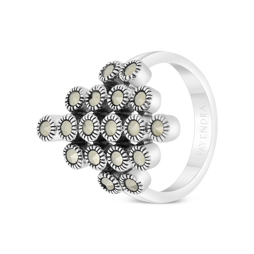 Sterling Silver 925 Ring Embedded With Marcasite Stones
