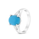 Sterling Silver 925 Ring Embedded With Natural Processed Turquoise