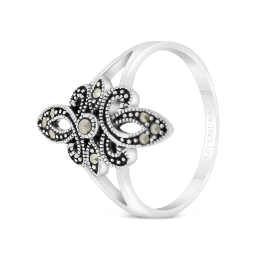 Sterling Silver 925 Ring Embedded With Marcasite Stones