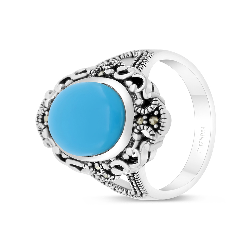 Ladies Combination Turquoise and Spiny Oyster Shell Sterling Silver Ring, 925 buying Silver Ladies Ring, Gift For Her, Under 55 Dollars, #2030