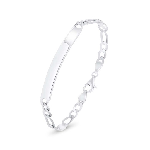 [BRC0100000000B056] Italian Silver 925 Bracelet, Rhodium Plated For Men