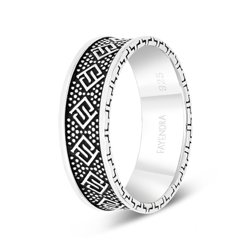 Sterling Silver 925 WEDDING RING Rhodium And Black Plated LOGO