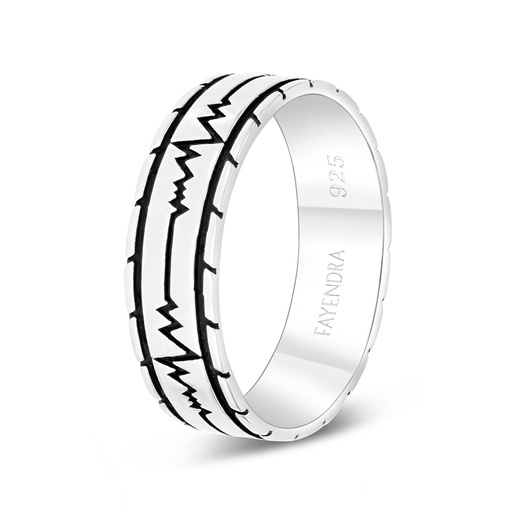 Sterling Silver 925 WEDDING RING Rhodium And Black Plated