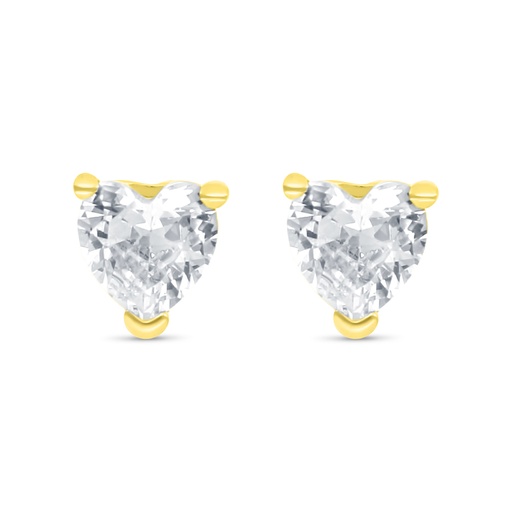 [EAR02WCZ00000C017] Sterling Silver 925 Earring Gold Plated Embedded With White CZ