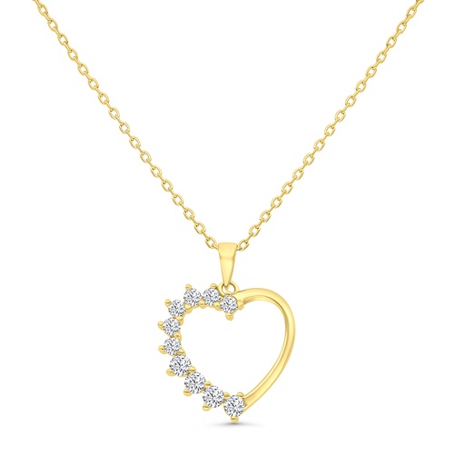 [NCL02WCZ00000B099] Sterling Silver 925 Necklace Gold Plated Embedded With White CZ