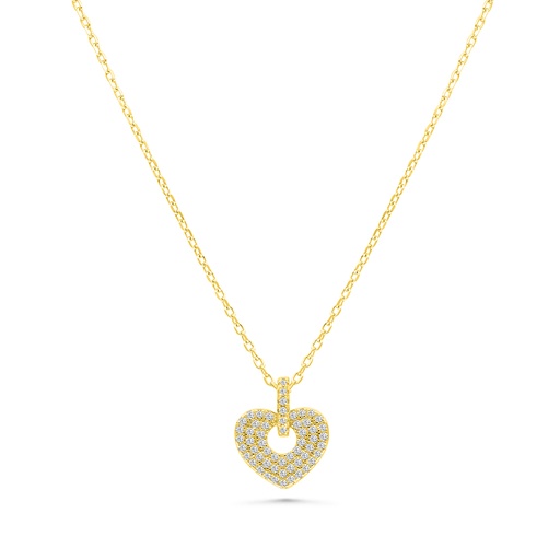 [NCL02WCZ00000B107] Sterling Silver 925 Necklace Gold Plated Embedded With White CZ