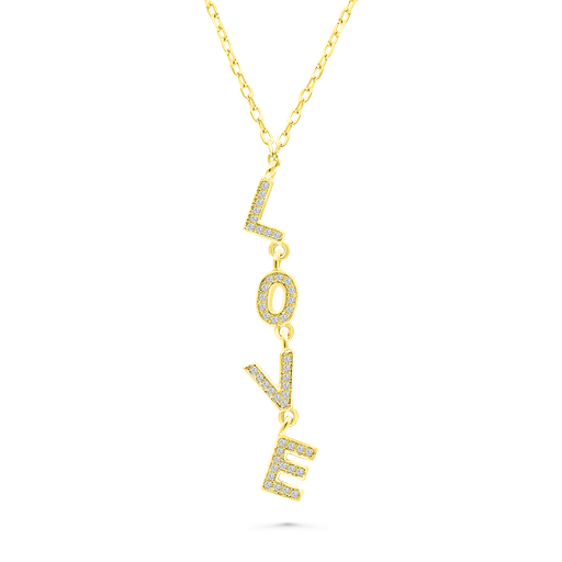 [NCL02WCZ00000B118] Sterling Silver 925 Necklace Gold Plated Embedded With White CZ