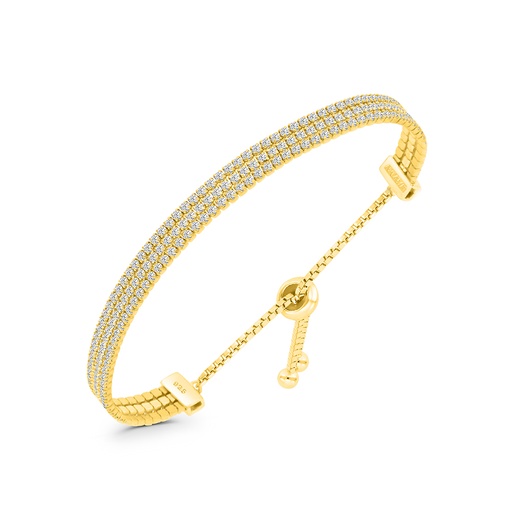 [BRC02WCZ00000B003] Sterling Silver 925 Bracelet Gold Plated Embedded With White CZ