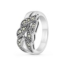 Sterling Silver 925 Ring Embedded With Marcasite Stones 