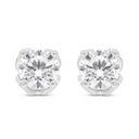 Sterling Silver 925 Earring Rhodium Plated Embedded With White CZ