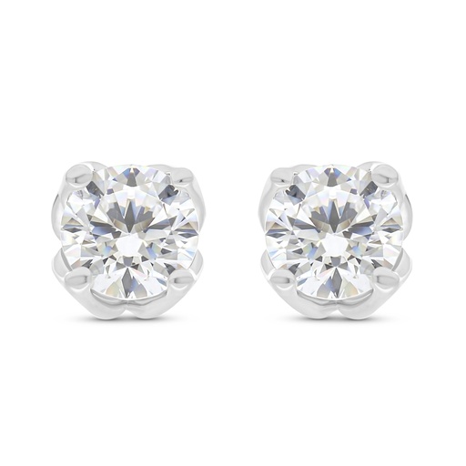 [EAR01WCZ00000C043] Sterling Silver 925 Earring Rhodium Plated Embedded With White CZ