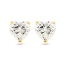 Sterling Silver 925 Earring Gold Plated Embedded With Yellow Zircon