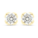 Sterling Silver 925 Earring  Gold Plated Embedded With Yellow Zircon 