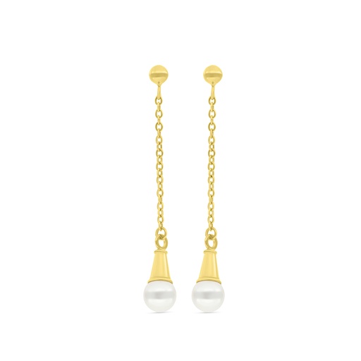 [EAR02PRL00000C048] Sterling Silver 925 Earring Gold Plated Embedded With White Shell Pearl 