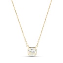 Sterling Silver 925 Necklace Gold Plated Embedded With Yellow Zircon 