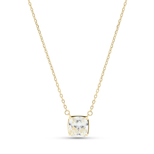 [NCL02CIT00000B133] Sterling Silver 925 Necklace Gold Plated Embedded With Yellow Zircon 