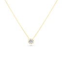 Sterling Silver 925 Necklace Gold Plated Embedded With Yellow Zircon 