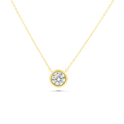[NCL02CIT00000B174] Sterling Silver 925 Necklace Gold Plated Embedded With Yellow Zircon