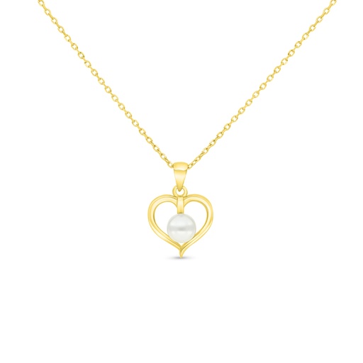 [NCL02MOP00000B145] Sterling Silver 925 Necklace Gold Plated Embedded With White Shell Pearl 