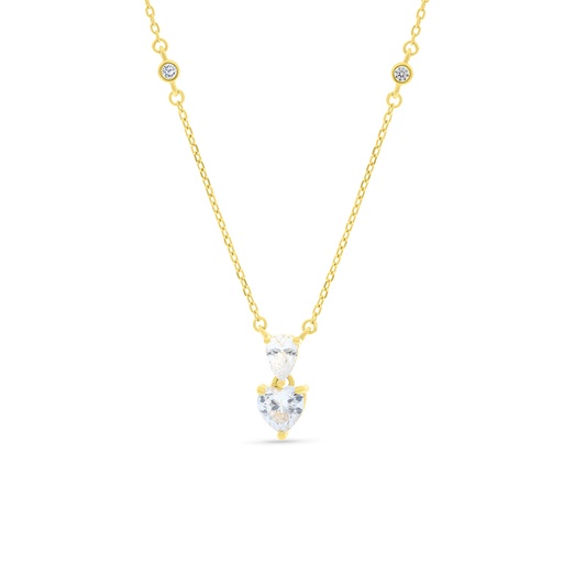 [NCL02WCZ00000B128] Sterling Silver 925 Necklace Gold Plated Embedded With White CZ