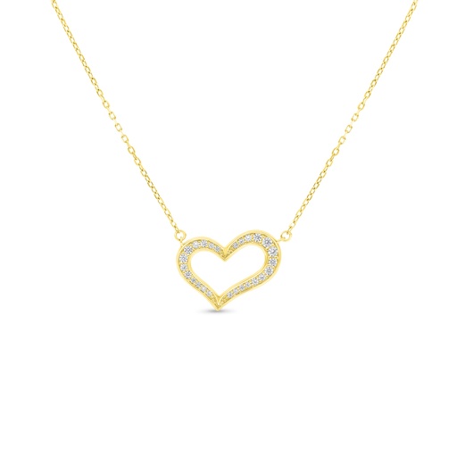 [NCL02WCZ00000B130] Sterling Silver 925 Necklace Gold Plated Embedded With White CZ