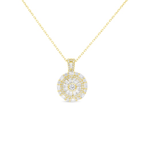 [NCL02WCZ00000B147] Sterling Silver 925 Necklace Gold Plated Embedded With White CZ