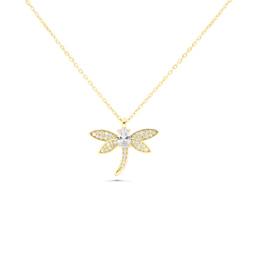 [NCL02WCZ00000B163] Sterling Silver 925 Necklace Gold Plated Embedded With White CZ