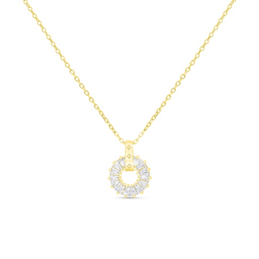 [NCL02WCZ00000B169] Sterling Silver 925 Necklace Gold Plated Embedded With White CZ