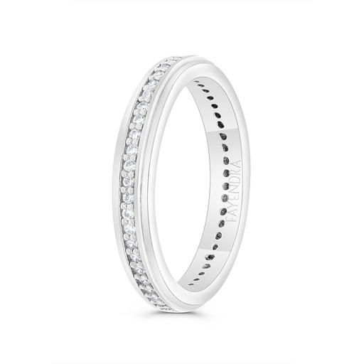 Sterling Silver 925 WEDDING RING Rhodium Plated And White CZ