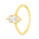 Sterling Silver 925 Ring Gold Plated Embedded With Yellow Zircon