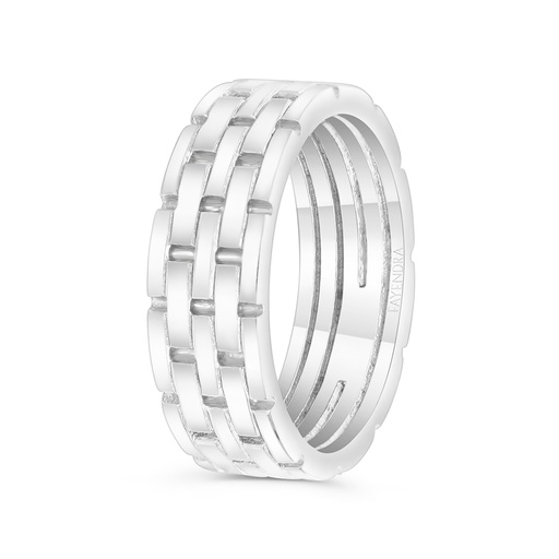 Sterling Silver 925 WEDDING RING Rhodium Plated For Men