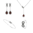 Sterling Silver 925 Set Embedded With Natural Aqiq And Marcasite Stones