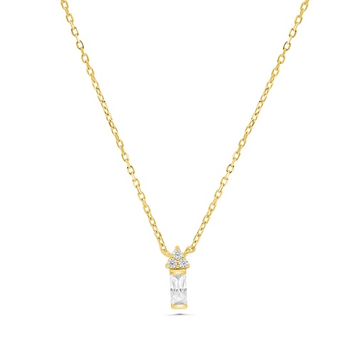 [NCL02WCZ00000B180] Sterling Silver 925 Necklace Gold Plated Embedded With White CZ