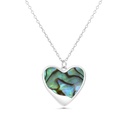 Sterling Silver 925 Necklace Rhodium Plated Embedded With Blue Shell 