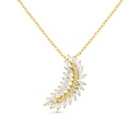 Sterling Silver 925 Necklace Gold Plated Embedded With White CZ